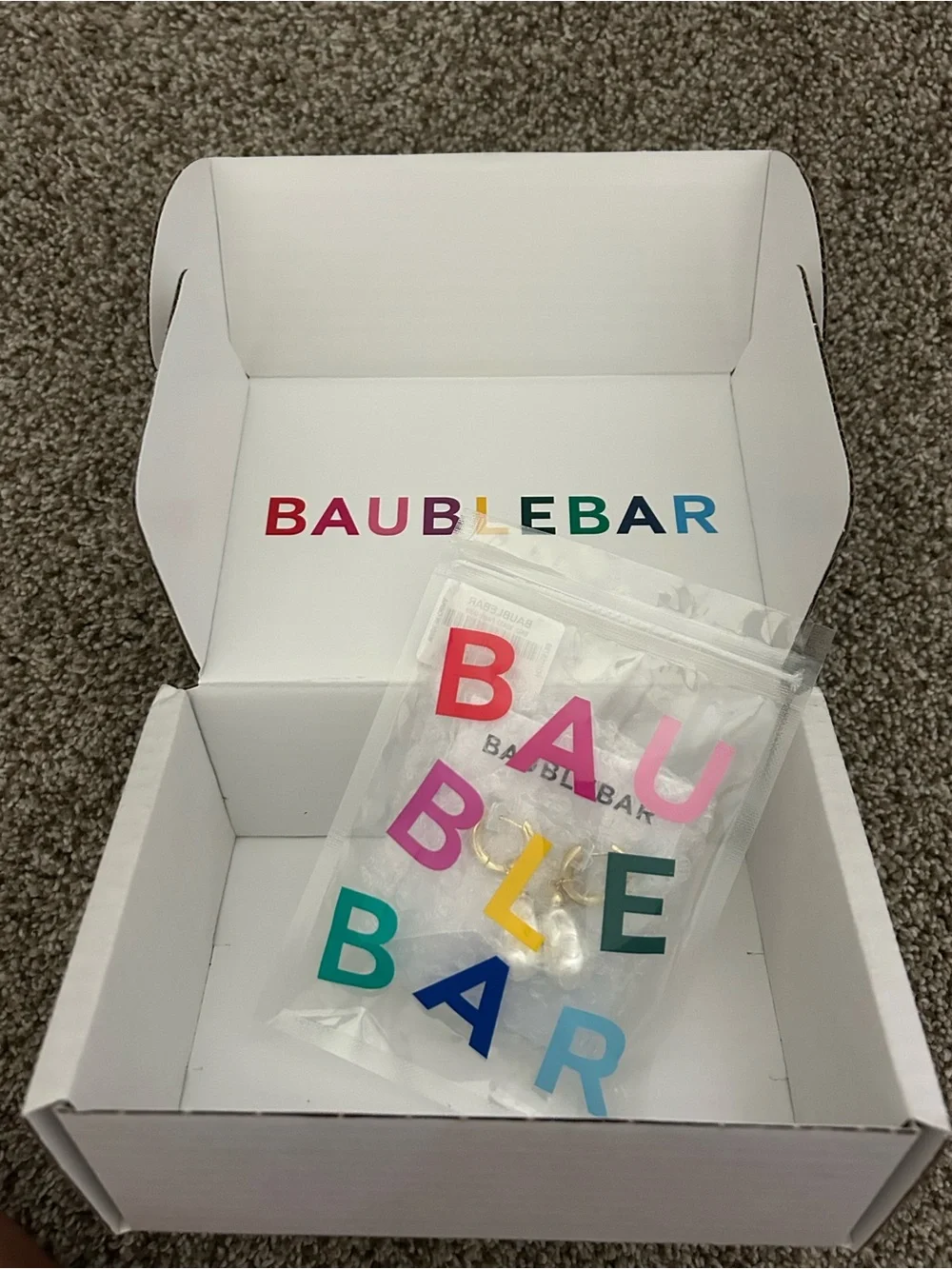 BaubleBar Gold Huggie Hoop Earrings - Multicolor Packaged - brand new